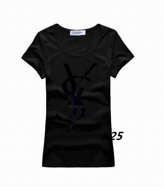 YSL short round collar T woman S-XL-036